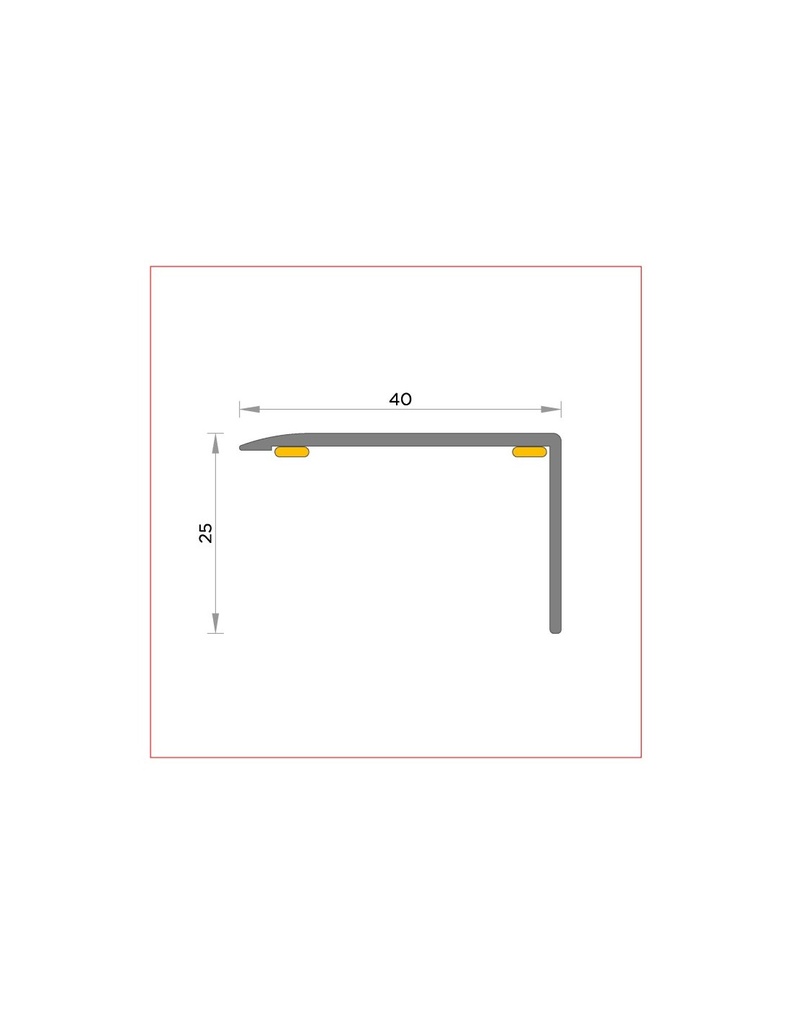 R-482 Cantonera de escalera 40x25 mm adhesivo 2700mm